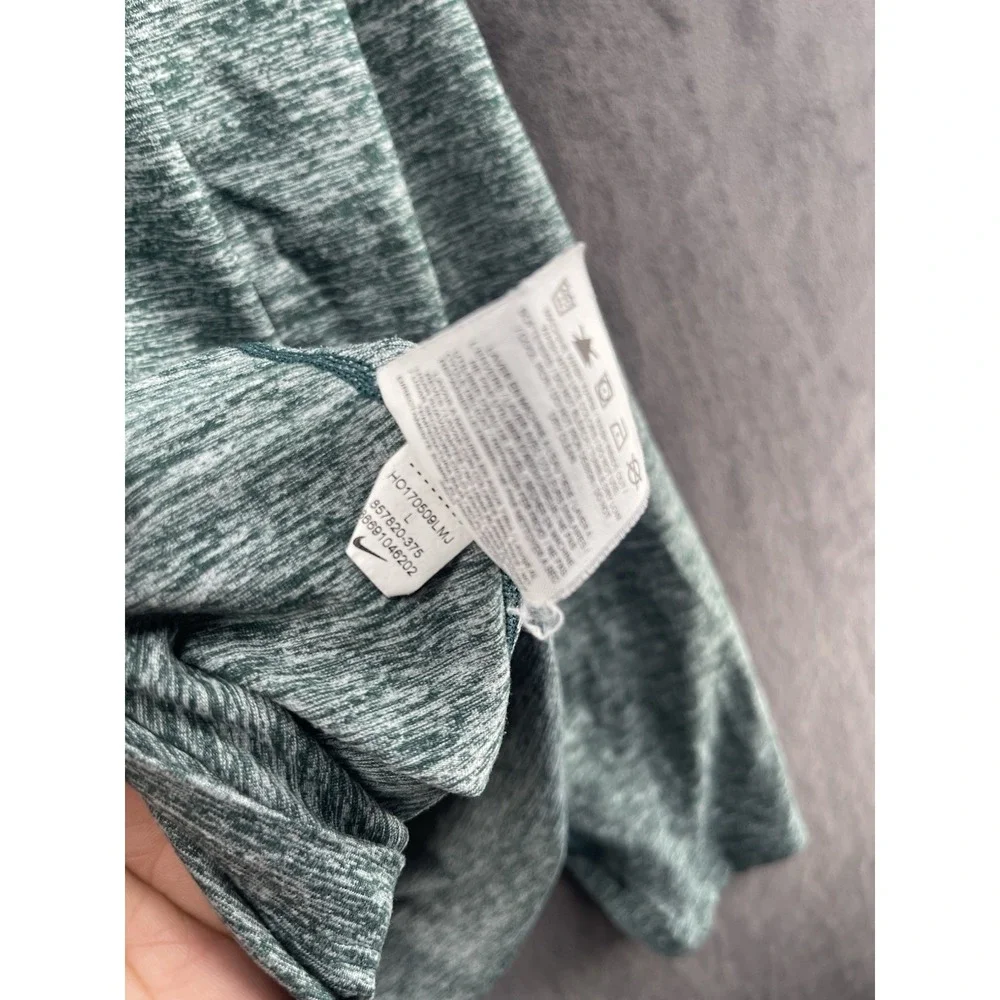Nike Running Dri-FIT Quarter Zip Long Sleeve Top Men's Size L Green Gray